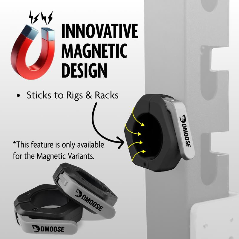 Olympic Barbell Clamps – Magnetic Grip, Advanced Locking, 2-Inch