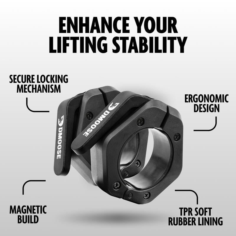 Olympic Barbell Clamps – Magnetic Grip, Advanced Locking, 2-Inch