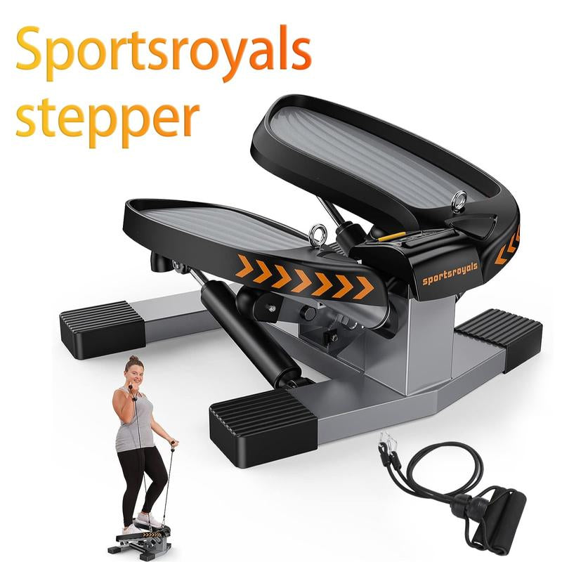 Sportsroyals Stair Stepper for Exercises-Twist Stepper/Up&Down/Mini Stepper with Resistance Bands and 330Lbs Weight Capacity for Home and Office Use
